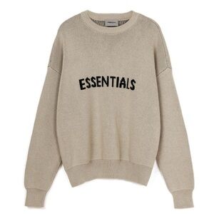 Fear of God Essentials Men's FW21 Knit Pullover Sweater Green Concrete Size XS